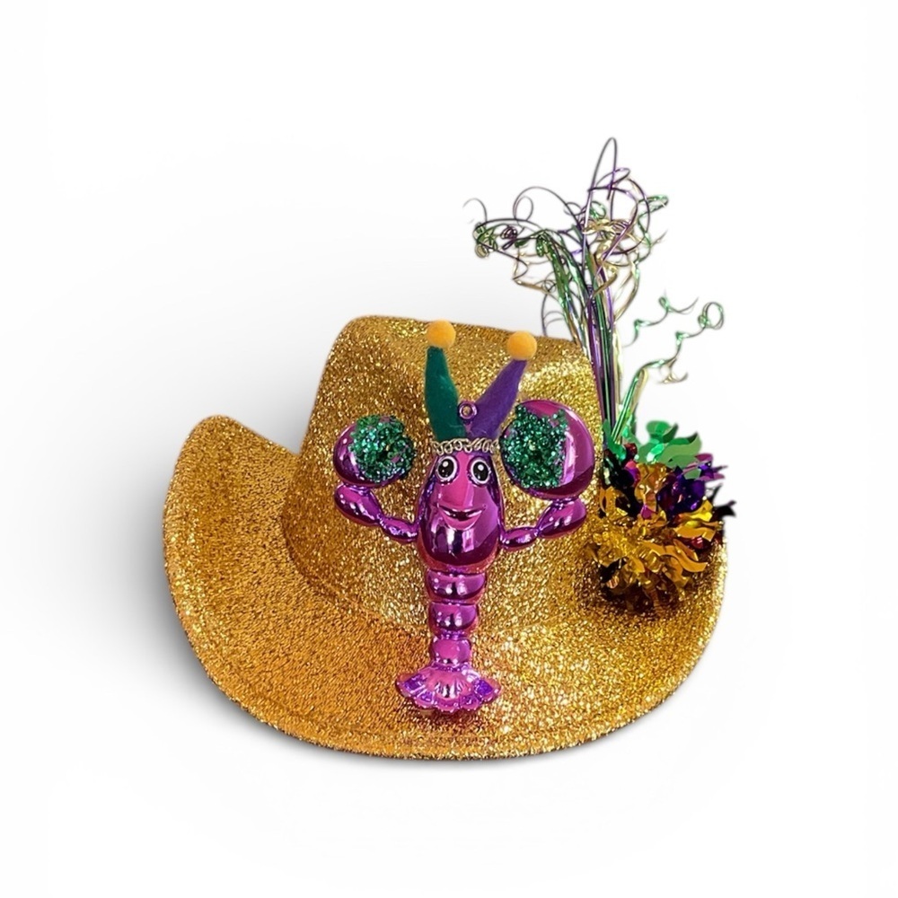 Metallic Gold Mardi Gras Cowboy Hat